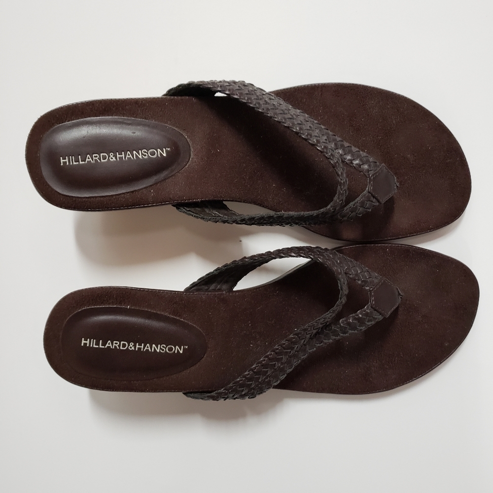 Hillard & Hanson Brown Open Toe Sandal